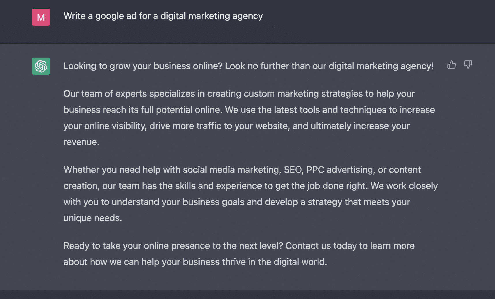 ChatGPT GPT-4 GPT-3 Google Ads